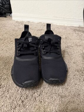 adidas Men's All-Black Slip-On Lace Sneakers